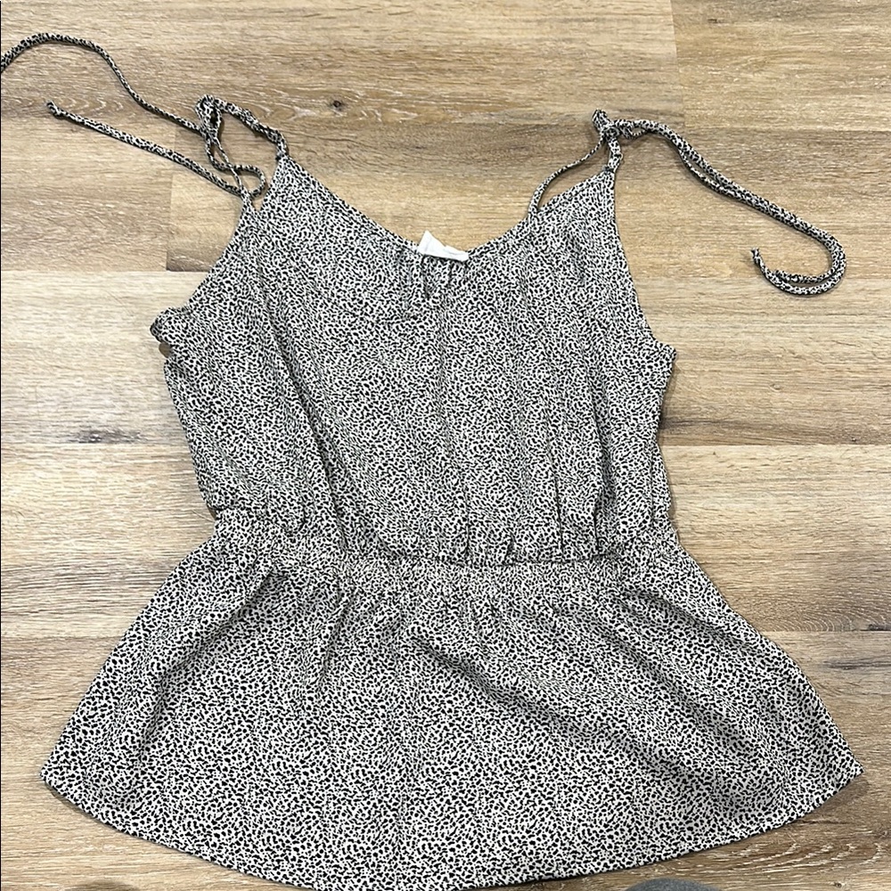 Sienna Sky Gray Peplum Tie Front Camisole